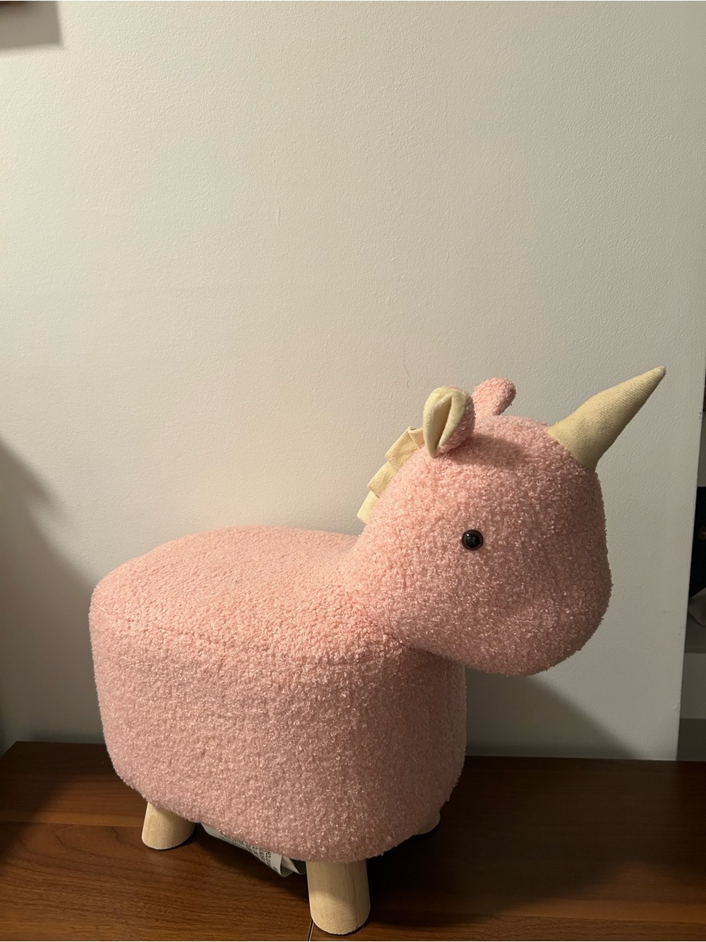 Plush Sherpa Unicorn Animal Shaped Toy Stool